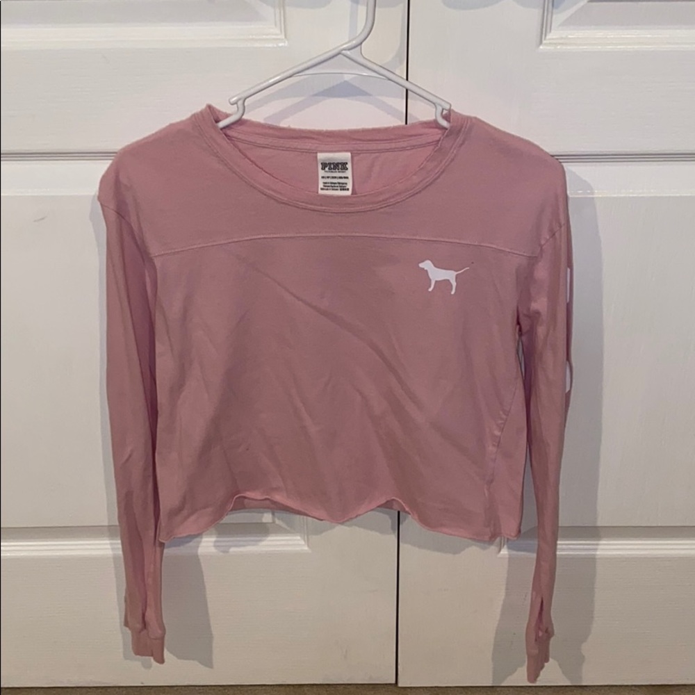 PINK long sleeve tee cut off